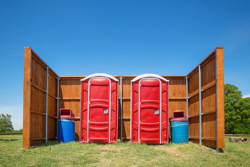 Short-term porta potty units staged for delivery in Lake City, Florida